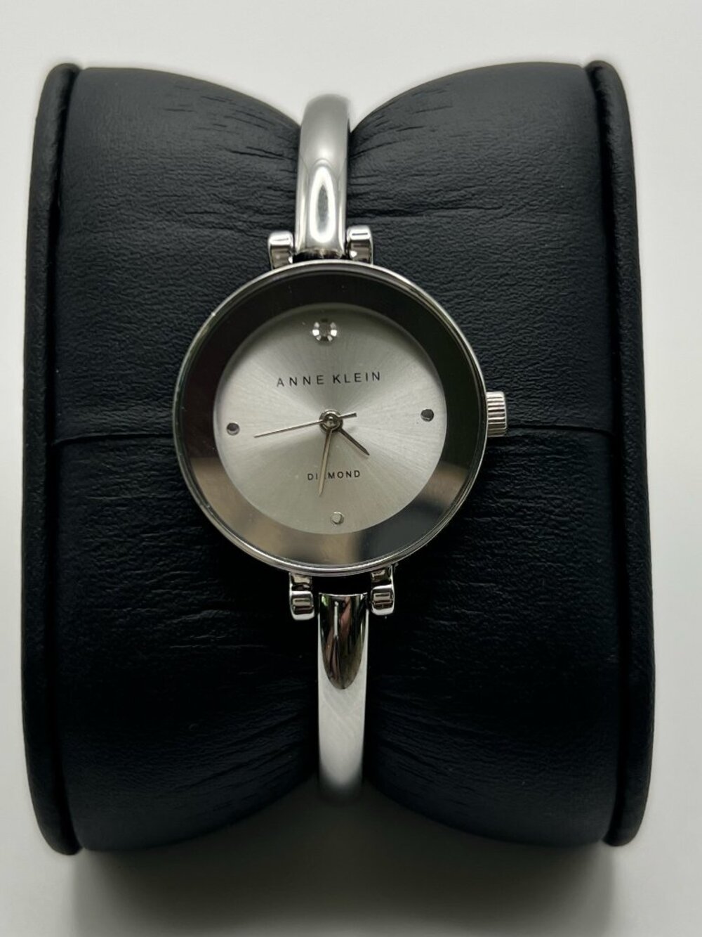 Anne Klein Diamond Ladies Watch Bangle Silver Working new battery